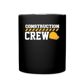 Construction Crew Straßenarbeiter - Tasse einfarbig - Schwarz - Vorne