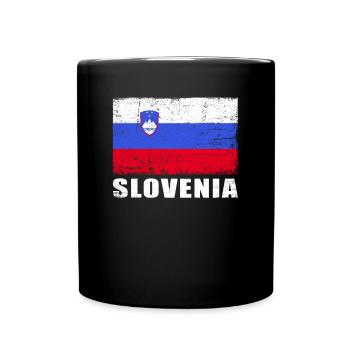 Slovenia Flag Grunge Slovenia Flag - Full Colour Mug - black - Front