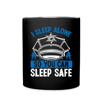 Night Shift Policeman Wife Girl Police Officer - Tasse einfarbig - Schwarz - Vorne