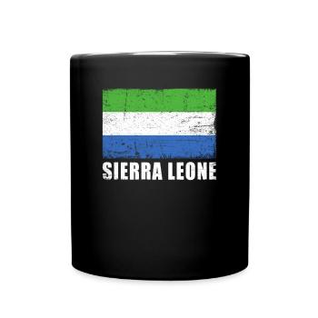 Sierra Leone Flagge Grunge Sierra Leone Fahne - Tasse einfarbig - Schwarz - Vorne