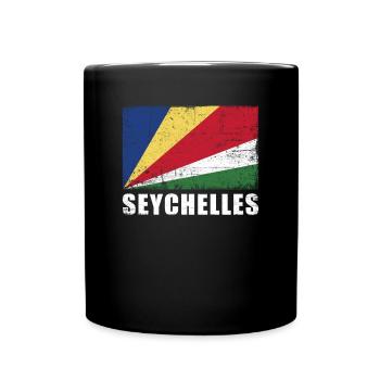 Seychellen Flagge Grunge Seychellen Fahne - Tasse einfarbig - Schwarz - Vorne