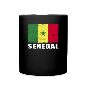 Senegal Flagge Grunge Senegal Fahne - Tasse einfarbig - Schwarz - Vorne