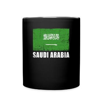 Saudi Arabia Flag Grunge Saudi Arabia Flag - Full Colour Mug - black - Front