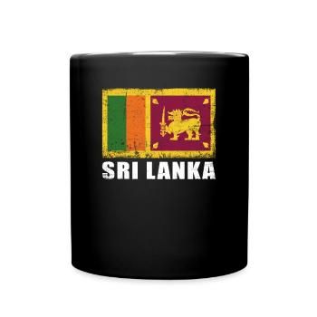 Sri Lanka Flagge Grunge Sri Lanka Fahne - Tasse einfarbig - Schwarz - Vorne