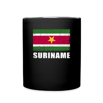 Suriname Flag Grunge Suriname Flag - Full Colour Mug - black - Front