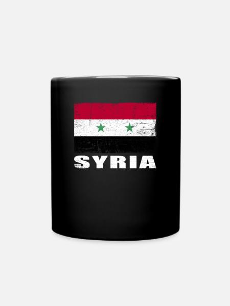 Syrien Flagge Grunge Syrien Fahne - Tasse einfarbig - Schwarz