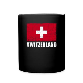 Drapeau suisse Grunge Drapeau suisse - Mug uni - noir - Devant