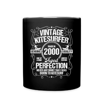 2000 Kiteboarding Kitesurfing Kitesurfer Born 2000 - Tasse einfarbig - Schwarz - Vorne