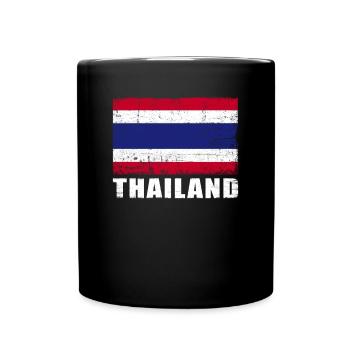 Thailand Flagge Grunge Thailand Fahne - Tasse einfarbig - Schwarz - Vorne