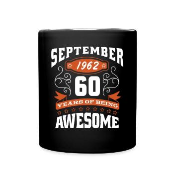 Septembre 1962 - cadeau du 60e anniversaire. Génial. - Mug uni - noir - Devant