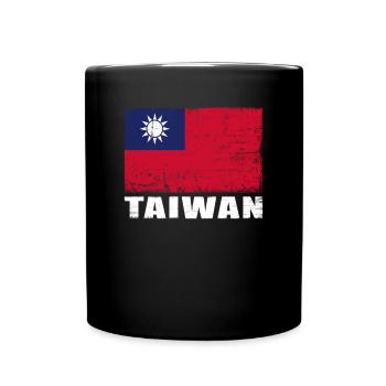Drapeau de Taïwan Grunge Drapeau de Taïwan - Mug uni - noir - Devant