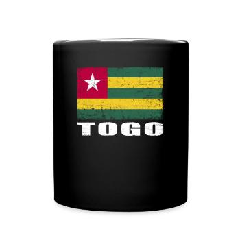 Togo Flagge Grunge Togo Fahne - Tasse einfarbig - Schwarz - Vorne