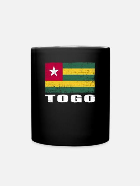 Drapeau du Togo Grunge Drapeau du Togo - Mug uni - noir