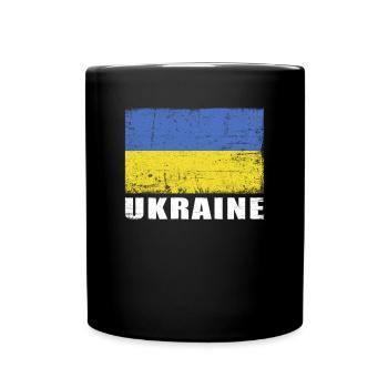 Ukraine Flag Grunge Ukraine Flag - Full Colour Mug - black - Front