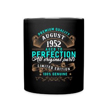 Août 1952 - cadeau du 70e anniversaire. Génial. - Mug uni - noir - Devant