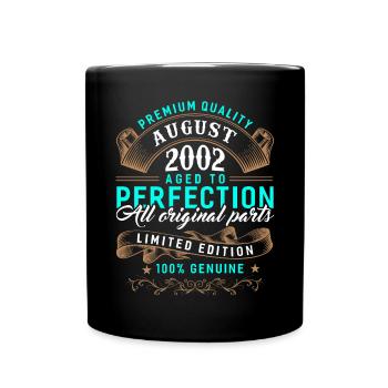 Août 2002 - Cadeau du 20e anniversaire. Génial. - Mug uni - noir - Devant