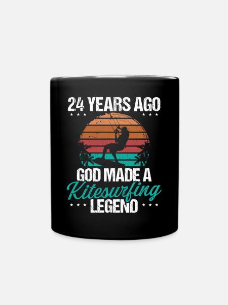 24 Birthday Kitesurf Legend Kiteboard 24 Year Old - Tasse einfarbig - Schwarz
