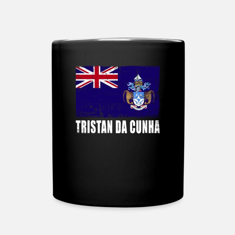 Tristan Da Cunha Flagge Grunge - Tasse einfarbig - Schwarz