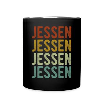 Jessen Stadt Retro Vintage - Tasse einfarbig - Schwarz - Vorne