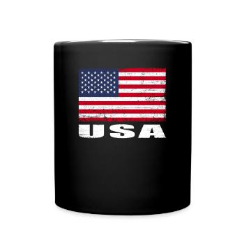 Drapeau des États-Unis Grunge Drapeau des États-Unis - Mug uni - noir - Devant