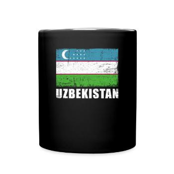 Drapeau de l’Ouzbékistan Grunge Drapeau de l’Ouzbékistan - Mug uni - noir - Devant