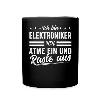 Geschenkidee für Elektriker Spruch witzig lustig - Tasse einfarbig - Schwarz - Vorne