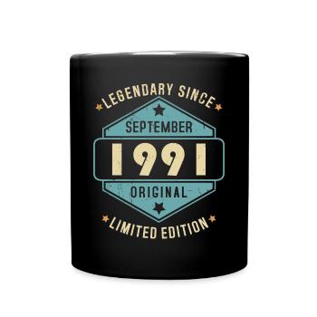 Septembre 1991 Vintage Retro Anniversaire - Mug uni - noir - Devant