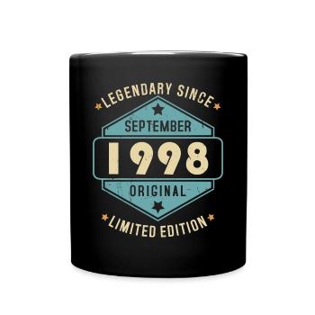Septembre 1998 Vintage Retro Anniversaire - Mug uni - noir - Devant
