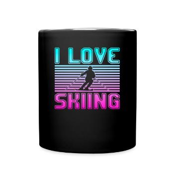 I love skiing - Tasse einfarbig - Schwarz - Vorne