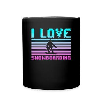 I love snowboarding - Tasse einfarbig - Schwarz - Vorne