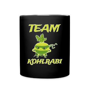 Kohlrabi Superheld Design Spruch - Tasse einfarbig - Schwarz - Vorne