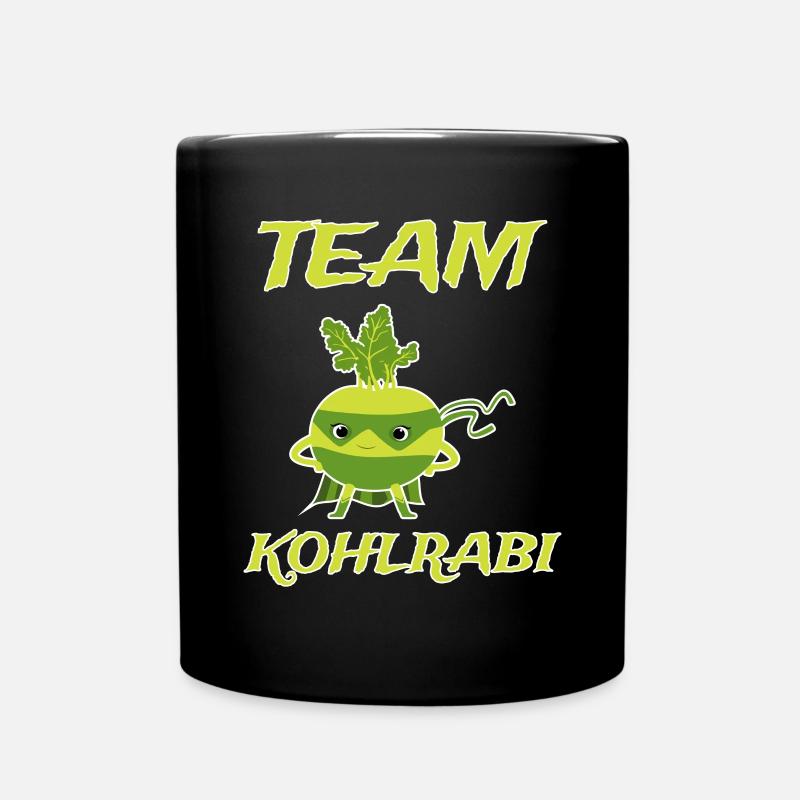 Kohlrabi Superheld Design Spruch - Tasse einfarbig - Schwarz