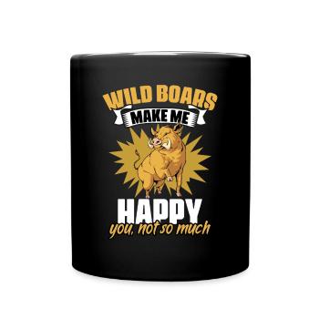 Funny wild boar hunting humor for grunting - Full Colour Mug - black - Front