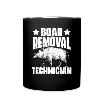 Lustiger Wildschwein-Jagd-Humor für einen - Tasse einfarbig - Schwarz - Vorne