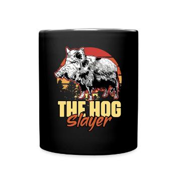 Hog Slayer Funny Wild Boar Hunting Humor for - Full Colour Mug - black - Front