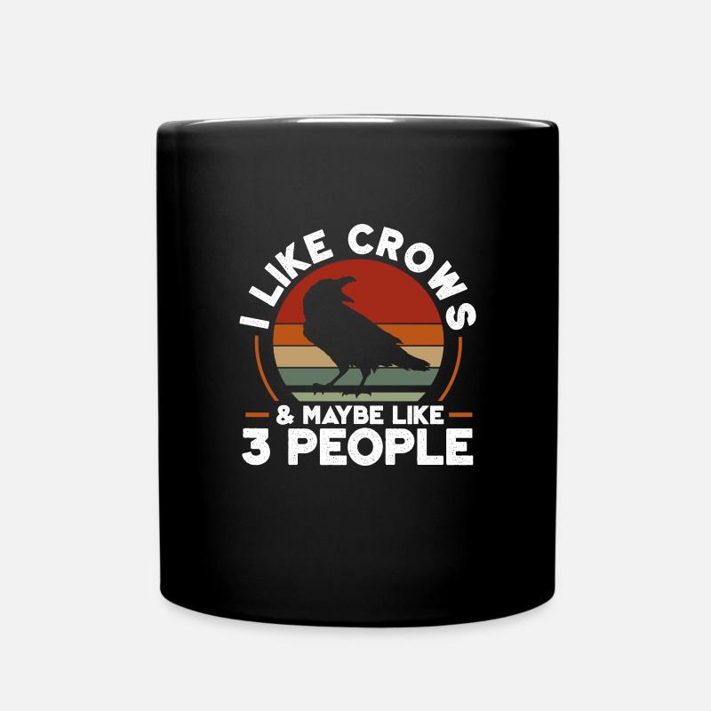 Rabe Krähe Vogel Kraehe Vögel Natur Crow GEschenk - Tasse einfarbig - Schwarz