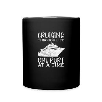 Bateau de croisière Cadeau de bateau de vacances - Mug uni - noir - Devant