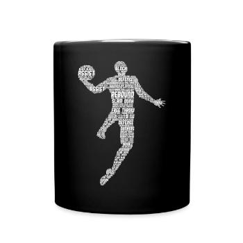 Basketball Basketballer Jungen Herren Kinder - Tasse einfarbig - Schwarz - Vorne