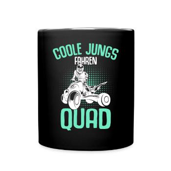 Coole Jungs fahren Quad Fahrer ATV Quad Biker - Tasse einfarbig - Schwarz - Vorne