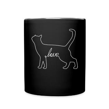 Cats Love Cat Lovers Kitten Ladies - Full Colour Mug - black - Front