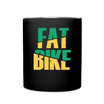 MTB Mountainbike Fat Bike / Fahrrad, Rad, Radtour - Tasse einfarbig - Schwarz - Vorne
