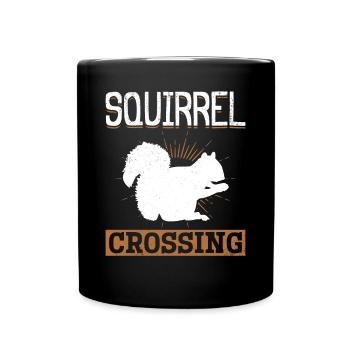 Squirrel Crossing Squirrel Lover Funny Oak - Full Colour Mug - black - Front