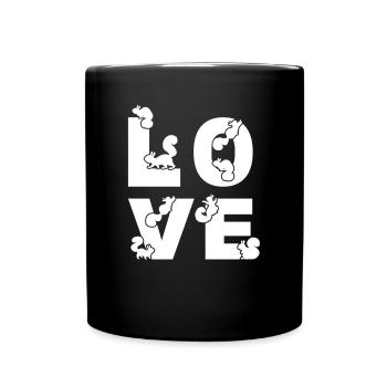 Squirrel LOVE Cute Squirrel - Full Colour Mug - black - Front