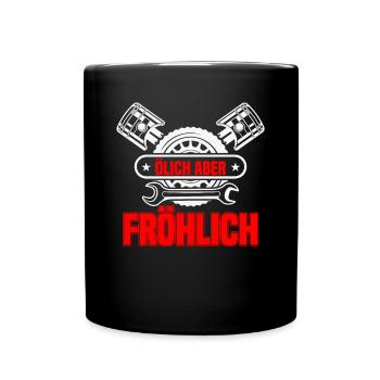 Handwerker Schrauber KFZ-Mechaniker Geschenk - Tasse einfarbig - Schwarz - Vorne