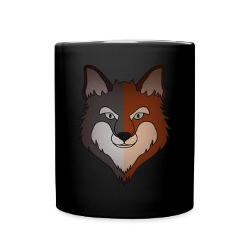 Motif animal sauvage de la forêt avec motif renard - Mug uni - noir - Devant