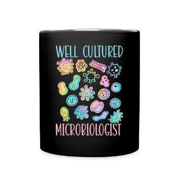 Well Cultured Microbiologist Science Microbiology - Full Colour Mug - black - Front