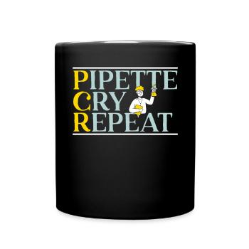 Pipette Cry Repeat Science Microbiology Scientist - Full Colour Mug - black - Front