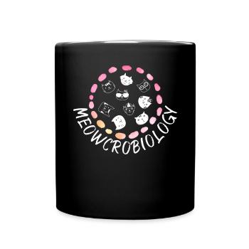 Meowcrobiology Science Microbiology Scientist Cat - Full Colour Mug - black - Front