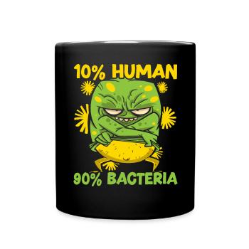 10% Human 90% Bacteria Science Microbiology - Full Colour Mug - black - Front
