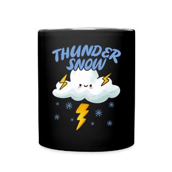 Thunder Snow Lover Eiskalte verschneite Wintersaison - Tasse einfarbig - Schwarz - Vorne